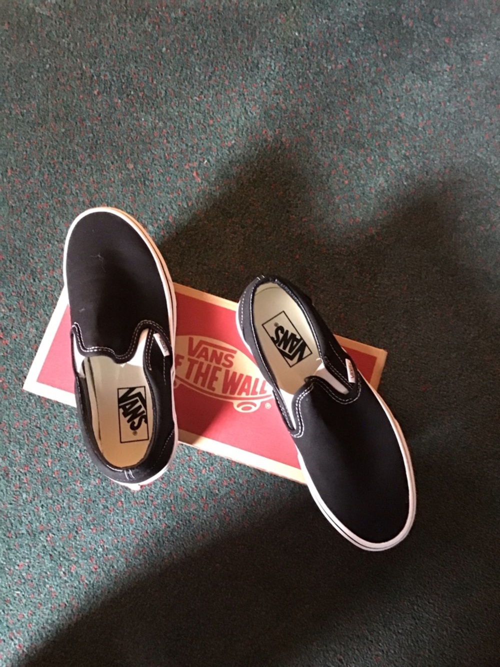 Vans Black & White Slip-On Canvas Sneakers - Picture 2 of 4